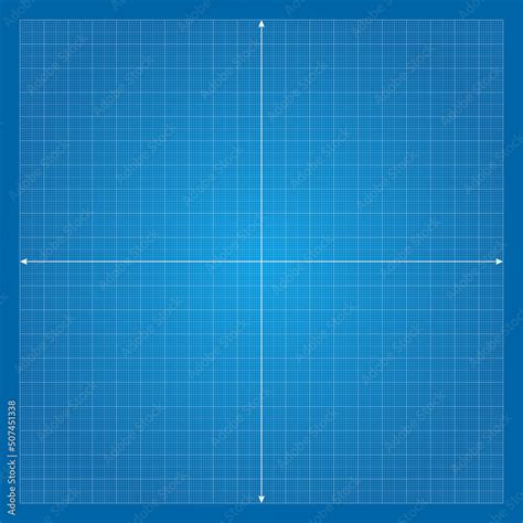Vector Illustration Blue Plotting Graph Paper Grid Isolated On Blue