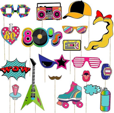 80s Party Photo Booth Props 1980s Theme Birthday Party Decoration