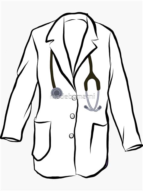 White Coat And Black Stethoscope Sticker For Sale By Madebymarni