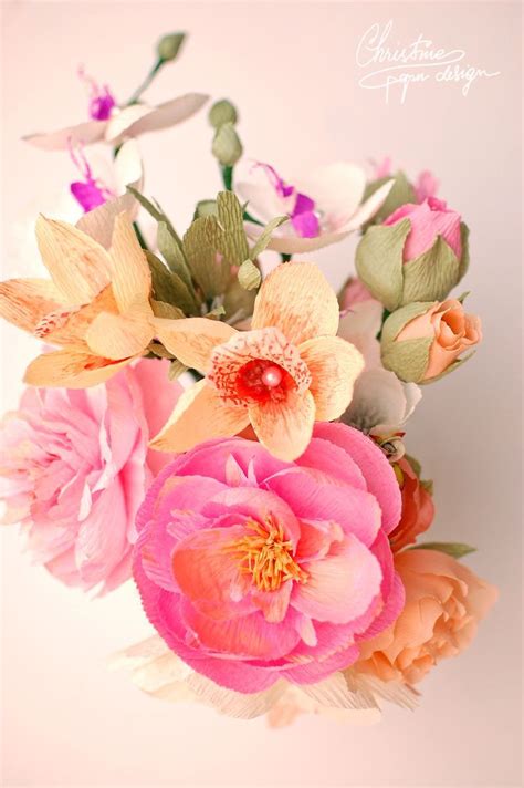 Diy Paper Flowers Paper Peonies And Orchids By Christine