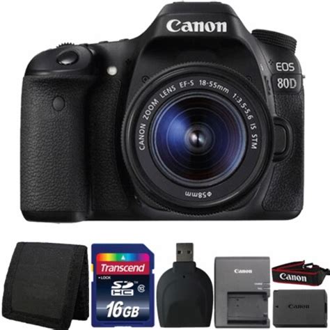 Canon Eos 80d Dslr Camera With 18 55mm Is Stm Lens And Accessory Kit 1