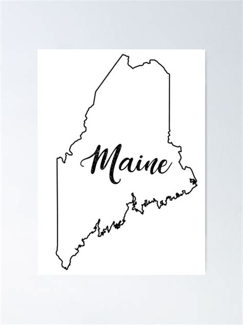State Outline Maine Fancy Poster For Sale By Nicole Owens Redbubble