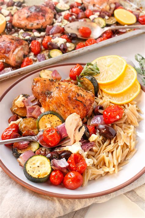 Sheet Pan Mediterranean Chicken With Veggies Easy Healthy Recipe