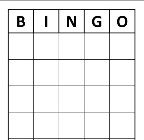 Blank Bingo Template Free Printable