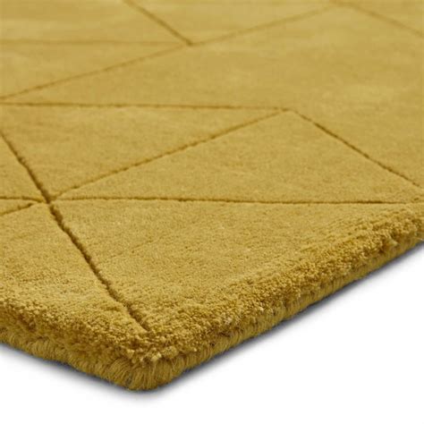 Kasbah Kb2025 Geometric Wool Rugs In Ochre Yellow Buy Online From The