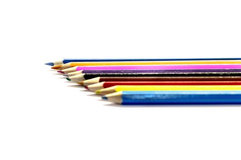 Design Bright Color Spectrum Pencils Education Close Up Studio