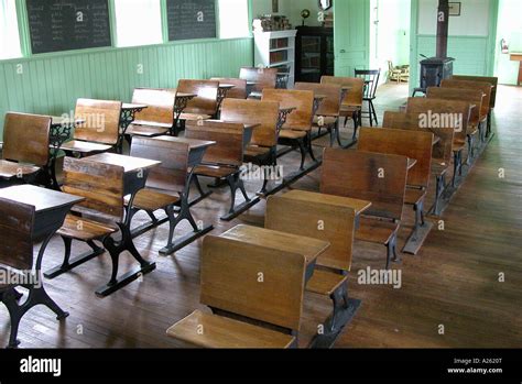 One Room Country Schoolhouse Classroom As Used In Ontario Canada And
