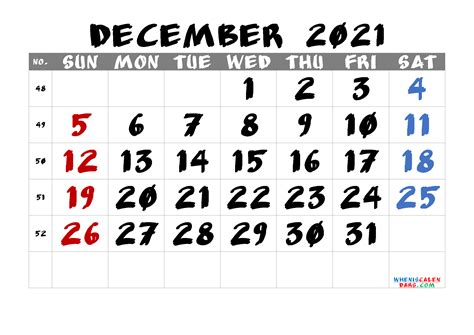 Free Printable December 2021 Calendar Printable Blank Calendar Template