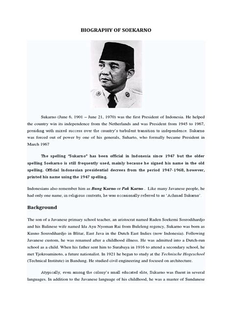 Biography Text Ir Soekarno