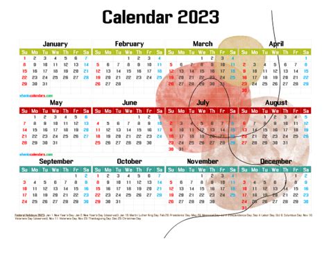 2023 Free Printable Yearly Calendar Premium Template 2662 Printable