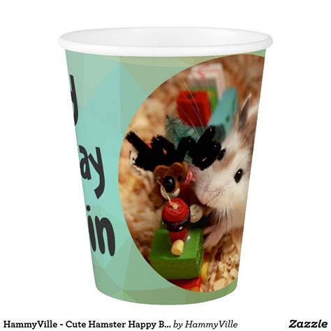 Hammyville Cute Hamster Happy Birthday Paper Cup