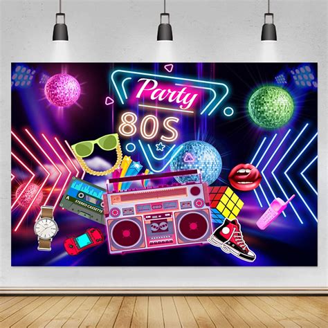 80s 90s Party Photography Backdrop Hip Hop Disco Theme Retro Style