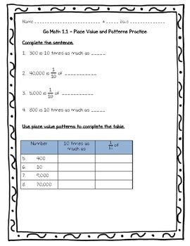 Coloring pages grade math decimals subtraction frees incredible answer key great free worksheets 5th. Go Math Practice - 5th Grade 1.1 - Place Value and ...