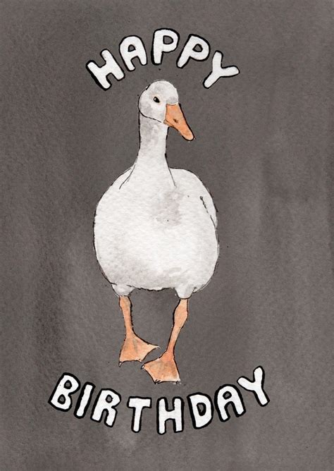 Goose Birthday Card Goose Card Bird Card For Bird Lovers Bird Birthday