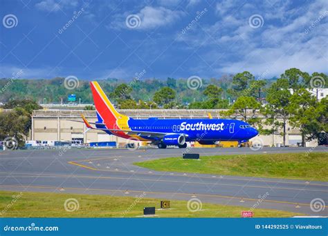 Southwest Aircraft On Runway Preparing For Departure From The Orlando