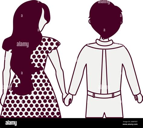 Romantic Couple Holding Hands Desing Stock Vector Image And Art Alamy
