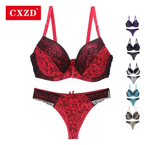 Cxzd 2pcssets Push Up Bra Set Slimgirl Women Health Big Size Lace Underwire Bra And Brief Sets