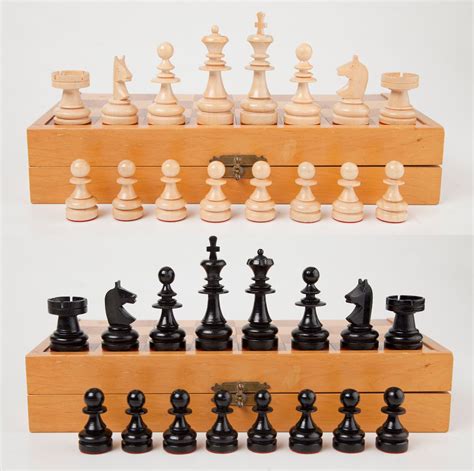 Vintage German Chess Set And Folding Board Kh 8cm Handmade Etsy