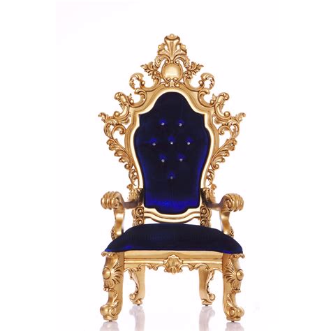 King Darius Royal Throne Chair Blue Gold Chairs