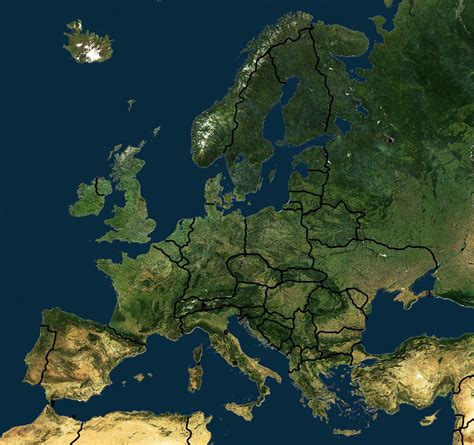 Fun Game Try To Guess The Borders Of Europe With A Satellite Map Of