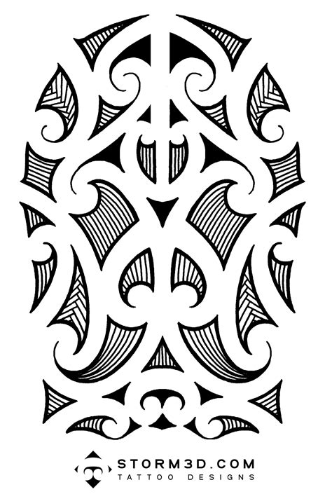 Polynesian Tribal Tattoo Stencil