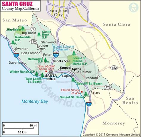 Santa Cruz County Map Santa Cruz County County Map California Map