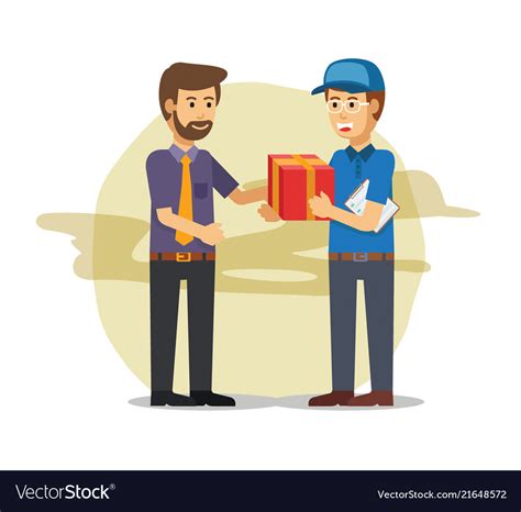 Delivery Guy Sending A Parcel Royalty Free Vector Image