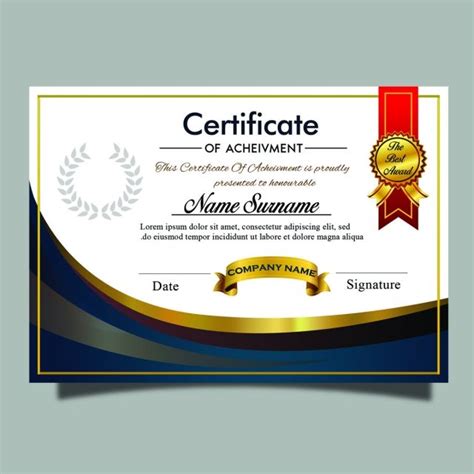 Elegant Modern Award Certificate Template Psd With Luxury