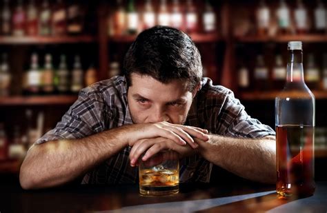 Alcoholic Drunk Man Thinkingl On Alcohol Addiction At Bar Pub Insight