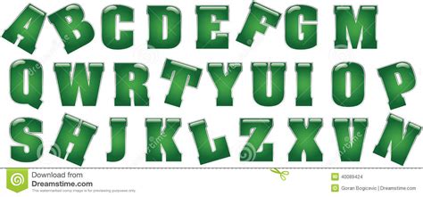 Green Letters Stock Vector Illustration Of Typeface 40089424