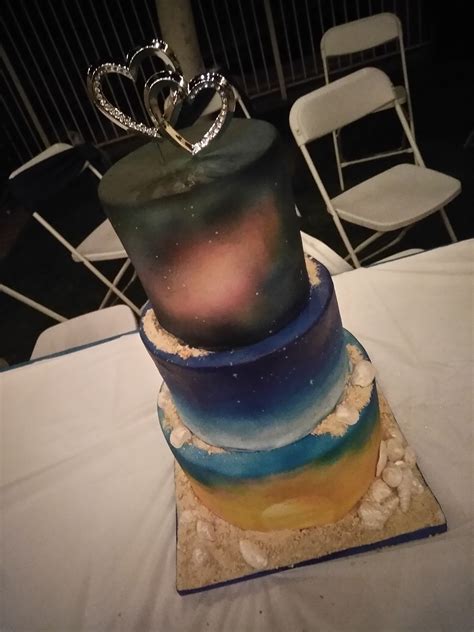 Love From The Ocean To The Galaxy Wedding Cake By Aja Green Galaxy