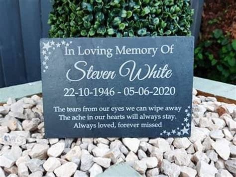 Grave Memorial Slate Memorial Plaque In Loving Memory Grave Marker