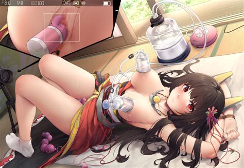 Rule 34 Akagi Warship Girls R Anal Beads Black Hair Bound Bound Arms Breasts Breasts Out