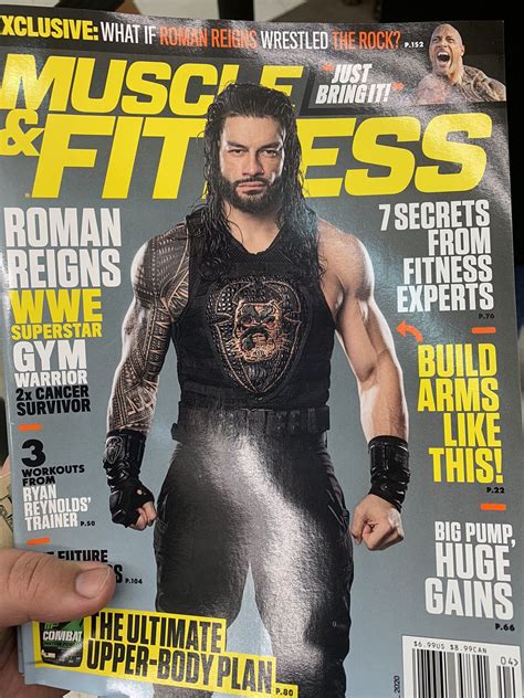 The Cover Of Muscle And Fitness Magazine With A Wrestler On Its Front Page