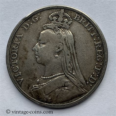 1892 Uk One Crown Vintage Coins