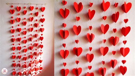 Diy Paper Heart Wall Hangingwall Decoration Ideaspaper Craftsdiy