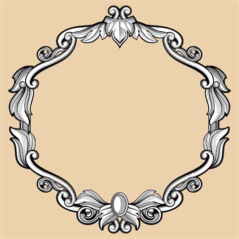Premium Vector Engraving Border Frame With Pattern In Retro Antique Style