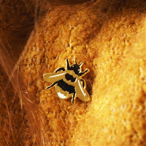 Gold British Bee Enamel Lapel Pin By Annie Dornan Smith