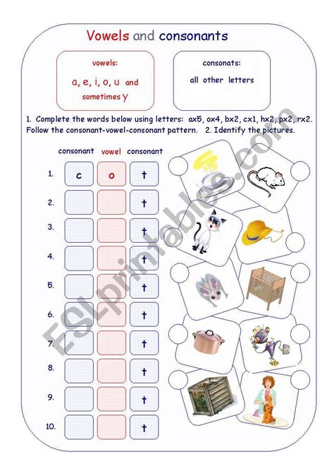 30 Vowel And Consonant Worksheets Coo Worksheets