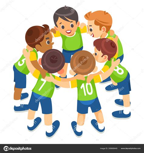 Kids Play Sports Children Sports Team United Ready To Play Game Stock