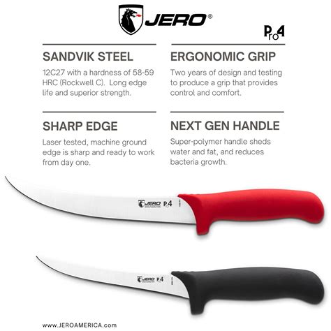 jero pro4 series 6 inch beef skinning knife professional skinner knife sandvik high carbon