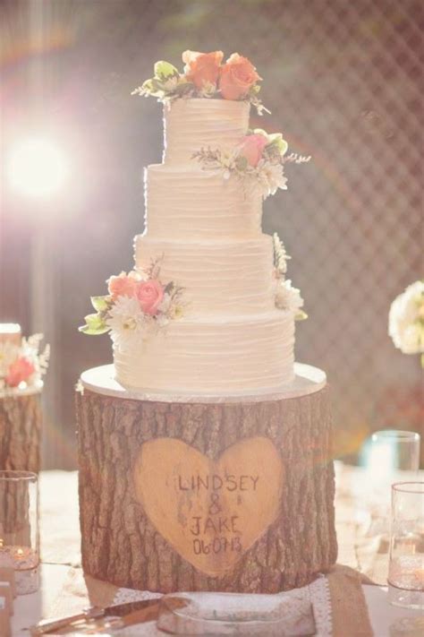 picture of lovely rustic inspired country wedding cakes 16