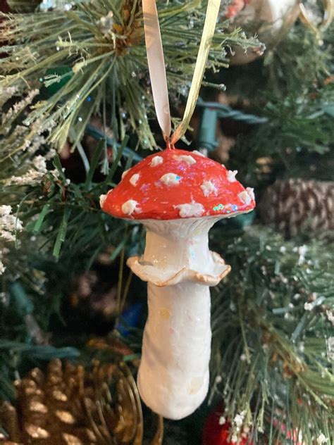 Set Of Amanita Muscaria Mushroom Ornaments Christmas Tree Etsy