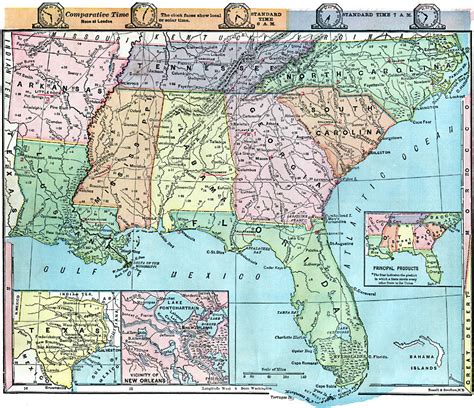 Map Of The Southern United States