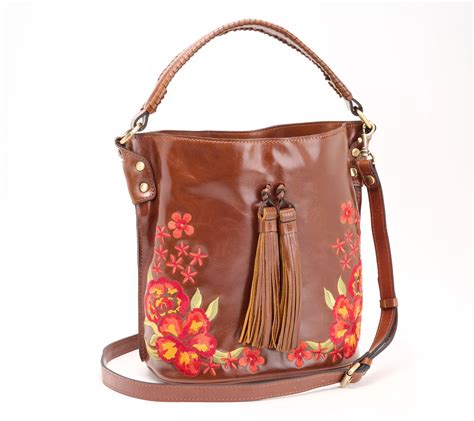 Patricia Nash Embroidered Leather Otavia Bucket Bag Qvc Com