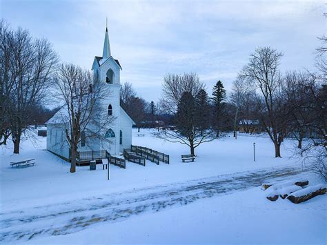 Hd Wallpaper Snow Covered Church Under Grey Cloudy Sky Tower