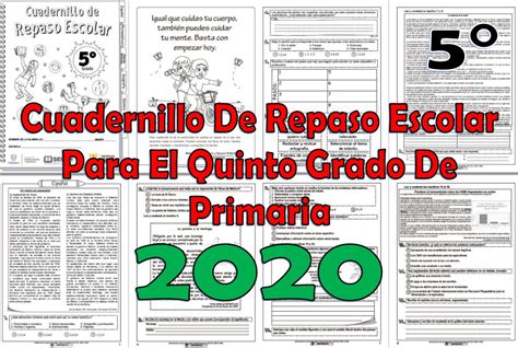 Cuadernillo De Repaso Escolar Del Quinto Grado De Primaria 2020