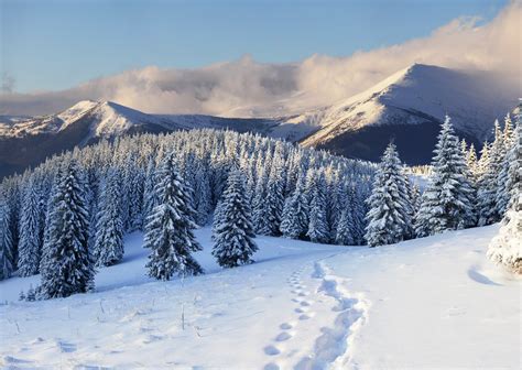 High Definition Desktop Wallpaper Of Mountains Photo Of Winter Snow