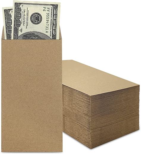 100 pack kraft cash envelopes 6 7x3 5 fit for envelope money saving challenge 120