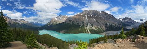 Nature Landscape Banff National Park Mountain Forest Panoramas Valley